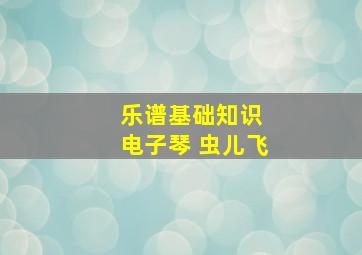 乐谱基础知识 电子琴 虫儿飞